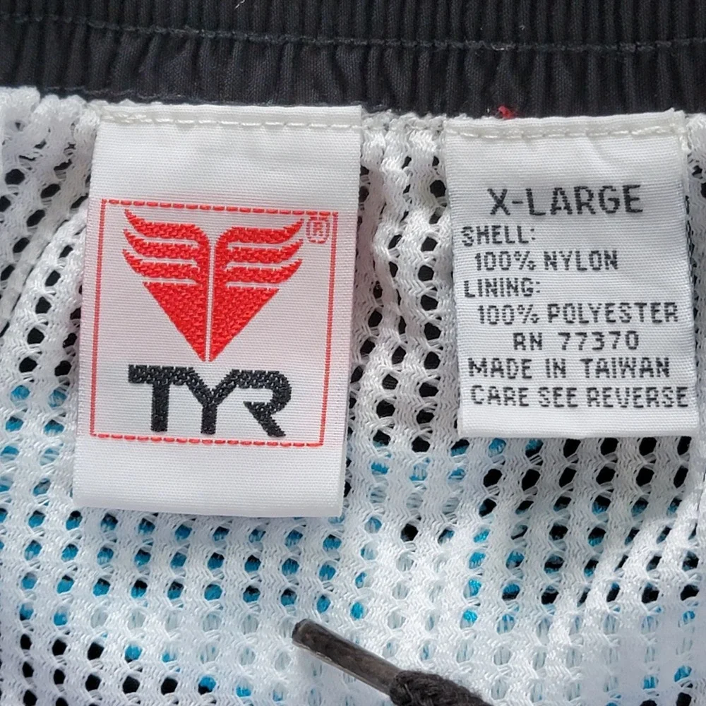 Vintage TYR Swim Trunks‎ Mens XL 90s Blue Teal Mesh Lined 5.5